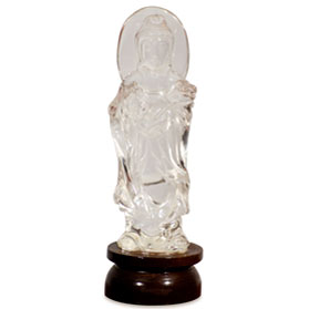 Clear Quartz Standing Buddha with Stand