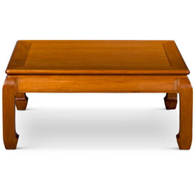 Natural Finish Rosewood Ming Rectangular Chinese Coffee Table