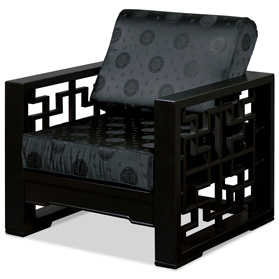 Black Elmwood Chinese Wang Zi Sofa Chair