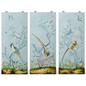 Hand Painted Pheasant Garden Screen