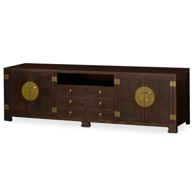 Dark Espresso Elmwood Chinese Ming Media Cabinet - with FREE Inside Delivery