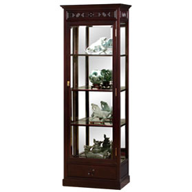 Dark Cherry Rosewood Ming Design Oriental Curio Cabinet