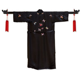 Chinese Black Silk Robe