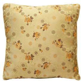 Gold Chinese Silk Pillow (#87)