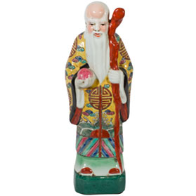 Chinese God of Longevity Porcelain Statue