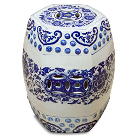 Blue and White Porcelain Temple Vase