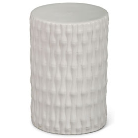 White Porcelain Chinese Bamboo Motif Porcelain Stool