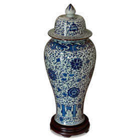 Blue and White Porcelain Imperial Chinese Ginger Jar